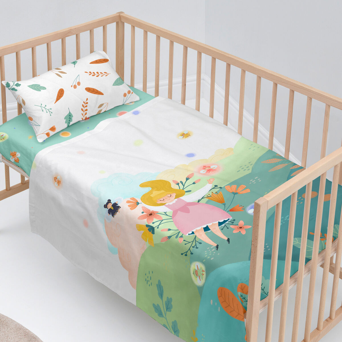 Set di Lenzuola per Culla HappyFriday Mr Fox Dreaming Multicolore